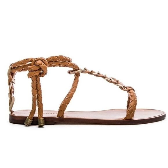 Zimmermann Womens Link Weave Tie Leather Gladiator Flats Sandals sz 36 US 5.5 - Picture 1 of 15